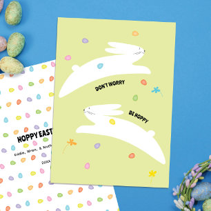 Hoppy Easter Bunny Modern Minimal Easter Holiday Card