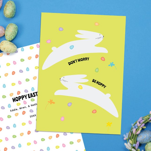 Hoppy Easter Bunny | Modern Minimal Easter  Holiday Card (Creator Uploaded)