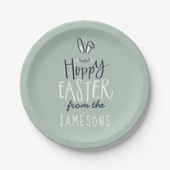 HOPPY EASTER BUNNY PAPER PLATE (Front)