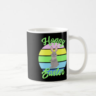 Hoppy Easter Bunny Pastel Retro Sunset Egg Hunting Coffee Mug