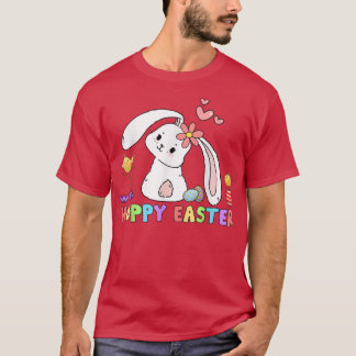 HOPPY EASTER Bunny Rabbit with Eggs Baby Chicks Ha T-Shirt
