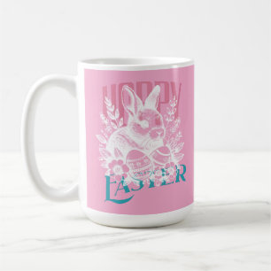 Hoppy Easter Bunny Stamp Pink Coffee Mug