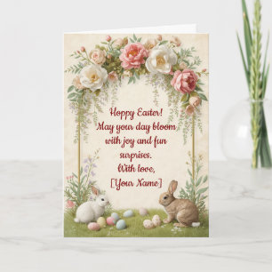 Hoppy Easter Card - Flower Crown Bunnies