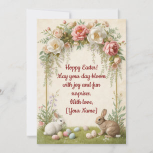 Hoppy Easter Card - Flower Crown Bunnies