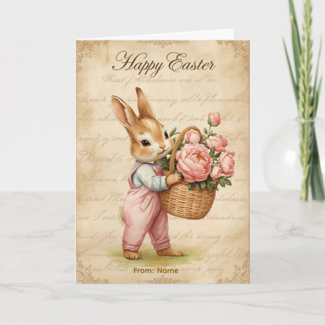 Hoppy Easter Card - Pastel Bunny Crowns (Front)