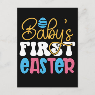 Hoppy Easter Cute Bunny Baby Boy Holiday Postcard
