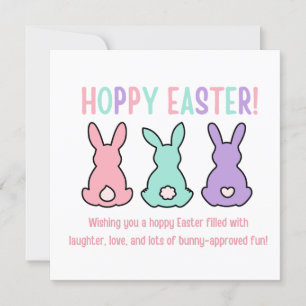 hoppy easter cute colourful bunnies funny holiday card