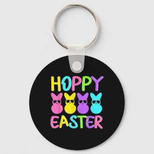 Hoppy Easter Cute Colourful Bunny Wearing Sungles  Key Ring