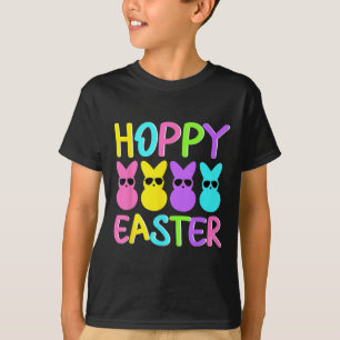 Hoppy Easter Cute Colourful Bunny Wearing Sungles T-Shirt