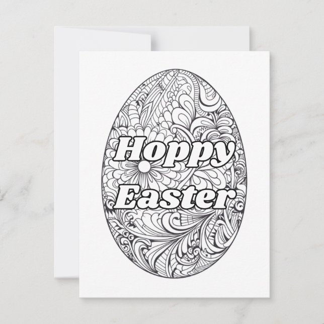 Hoppy Easter DIY Colouring Card (Front)
