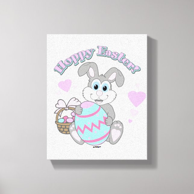 Hoppy Easter! Easter Bunny Canvas Print (Front)