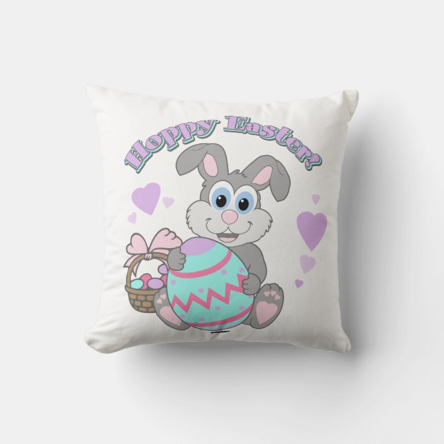 Hoppy Easter! Easter Bunny Cushion (Front)