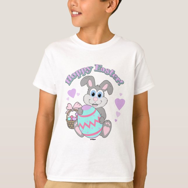 Hoppy Easter! Easter Bunny T-Shirt (Front)