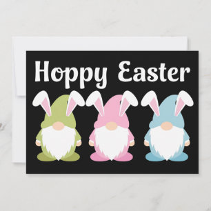 Hoppy Easter Funny Bunny Ears Gnome Invitation