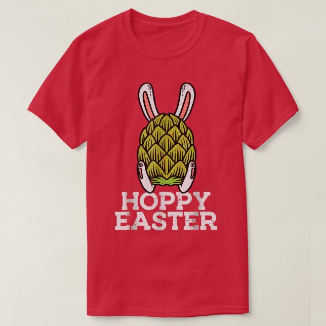 Hoppy Easter Funny Hops Bunny Craft Homebrew Plant T-Shirt (Design Front)