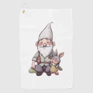 Hoppy Easter Gnome Bunny Golf Towel