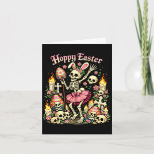Hoppy easter gothic skeleton bunny funny dark card