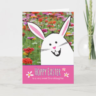 Hoppy Easter Granddaughter, with Cute Bunny Holiday Card