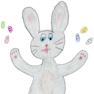 Hoppy Easter - Grey Bunny - Card
