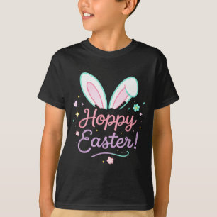 Hoppy Easter Minimal Bunny Design Simple T-Shirt