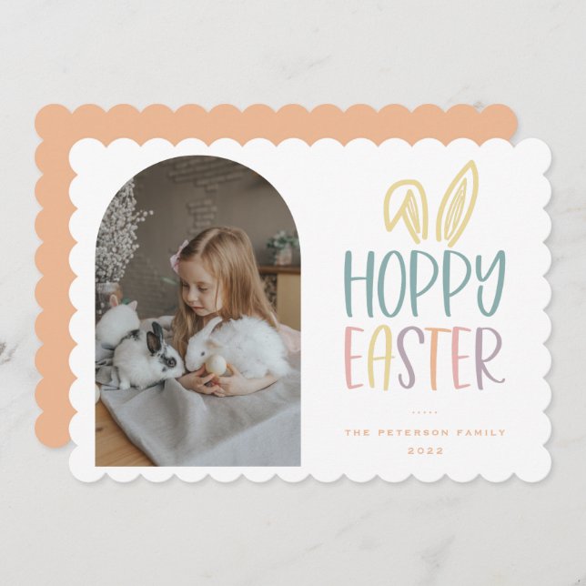 Hoppy Easter Photo Holiday Card (Front/Back)