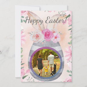 Hoppy Easter photo in grey egg Invitation