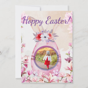 Hoppy Easter pink egg photo Invitation
