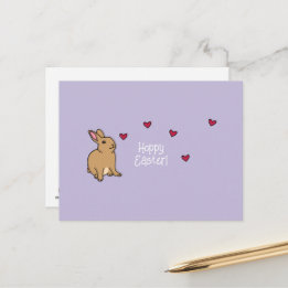 "Hoppy Easter" Punny Bunny Postcard