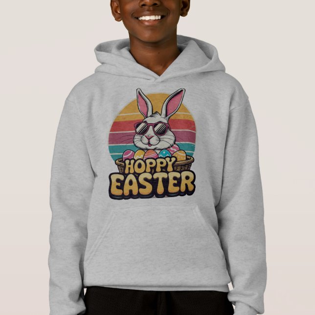 Hoppy Easter Retro Bunny – Cute Easter Egg Hunt  (Front)
