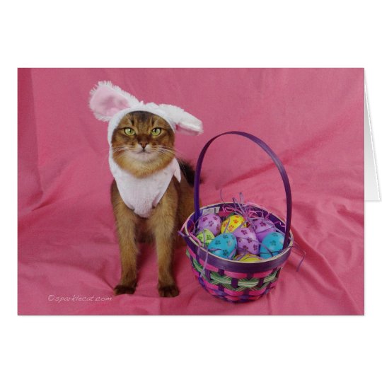 Hoppy Easter Somali Cat Card