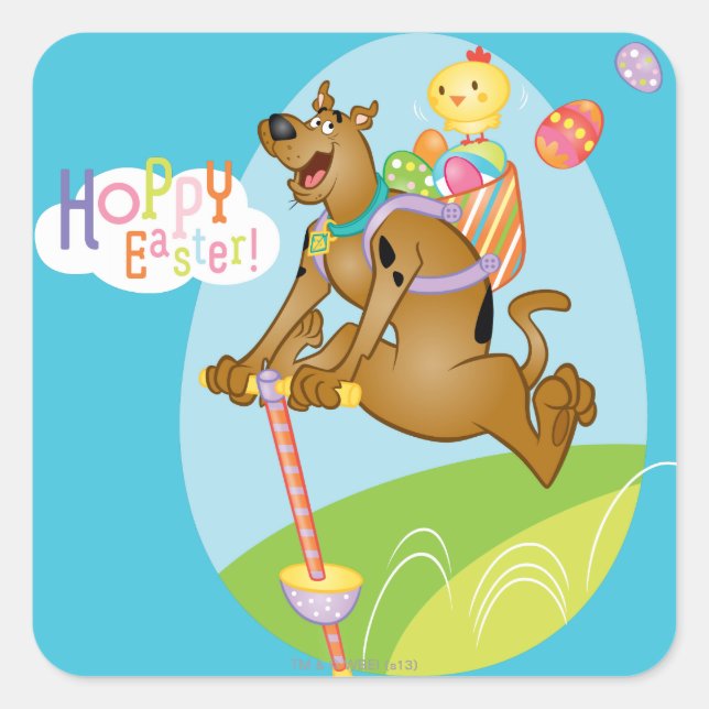 Hoppy Easter Square Sticker (Front)