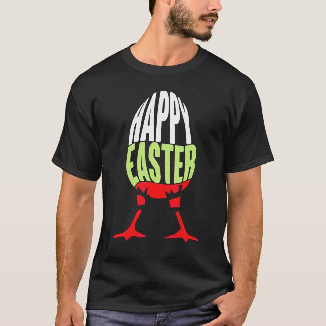 Hoppy Easter Tee Cute Happy Easter Chicken Boy Gir (Front)