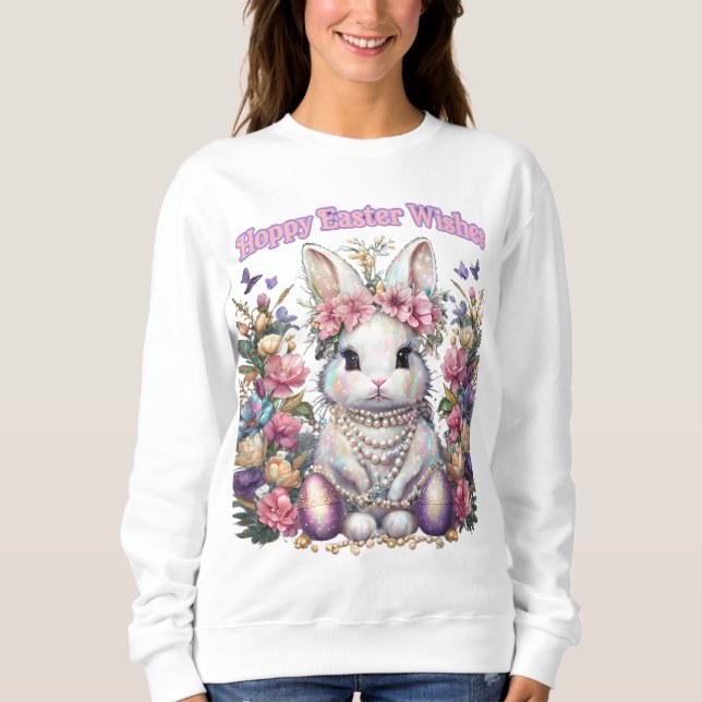 Hoppy Easter Wishes sweatshirt (Front)