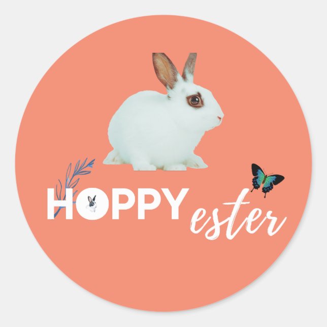 Hoppy Ester Funny Design  Classic Round Sticker (Front)