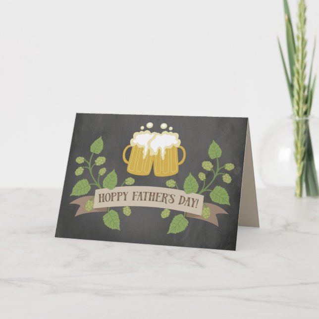 Hoppy Father's Day Beer Mug Card (Front)