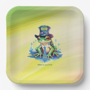 "Hoppy" Father's Day Frog Top Hat and Tie Design Paper Plate