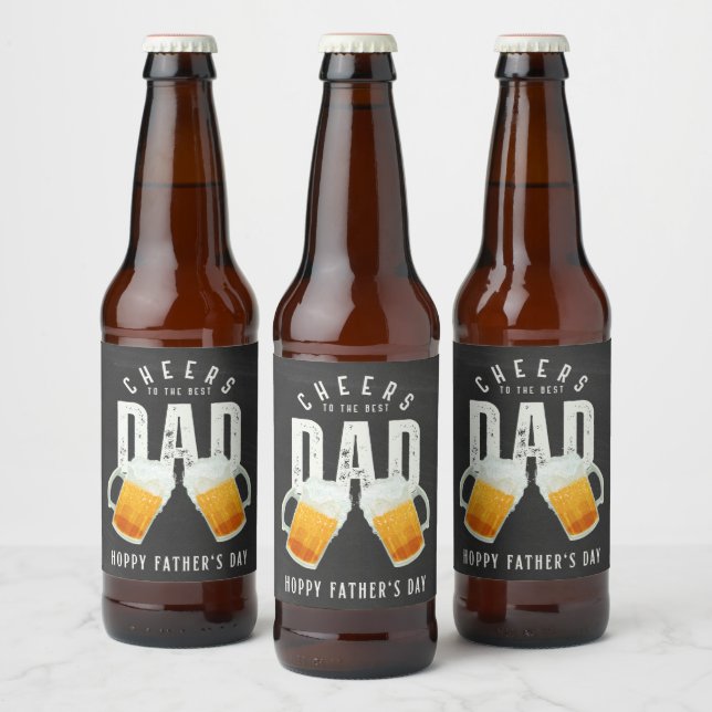 Hoppy Father's Day Gift Beer Bottle Label (Bottles)