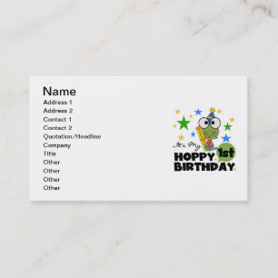 Hoppy Frog 1st Birthday T shirts and Gifts Business Card