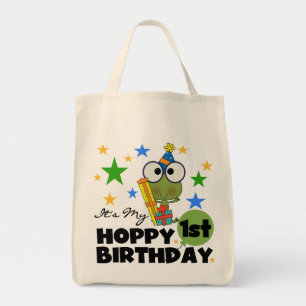 Hoppy Frog 1st Birthday T shirts and Gifts Tote Bag