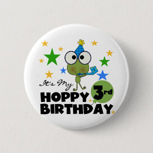Hoppy Frog 3rd Birthday Tshirts and Gifts 6 Cm Round Badge