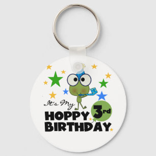 Hoppy Frog 3rd Birthday Tshirts and Gifts Key Ring