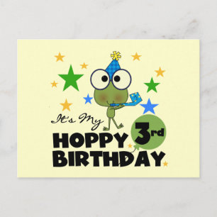 Hoppy Frog 3rd Birthday Tshirts and Gifts Postcard
