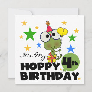 Hoppy Frog 4th Birthday T-shirts and Gifts Card