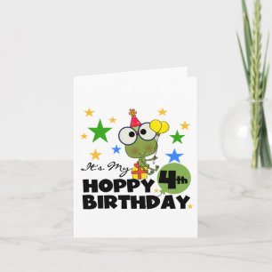 Hoppy Frog 4th Birthday T-shirts and Gifts Card