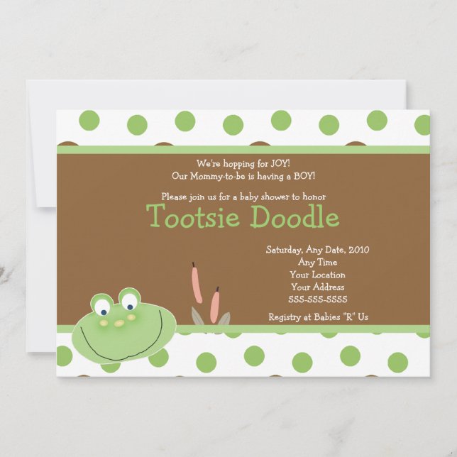 HOPPY FROG Froggy Baby Shower Invitation (Front)