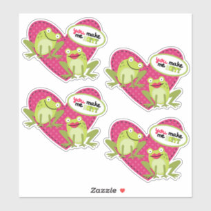 Hoppy Frog Pink Heart Valentine