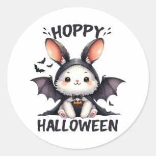 Hoppy Halloween Bunny Rabbit Classic Round Sticker