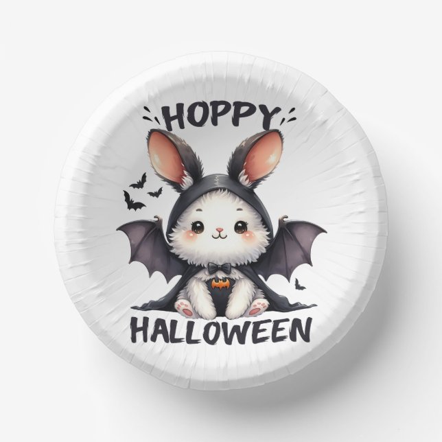 Hoppy Halloween Bunny Rabbit Paper Plate (Front)