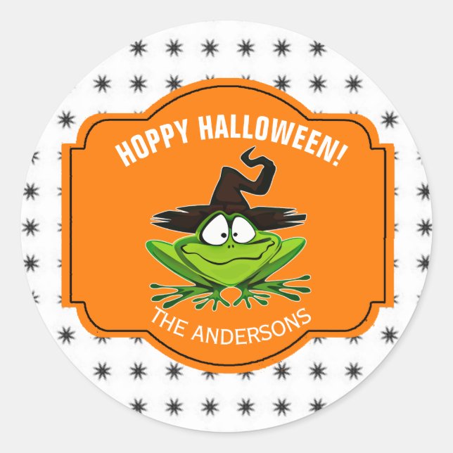 Hoppy Halloween Frog ID221 Classic Round Sticker (Front)