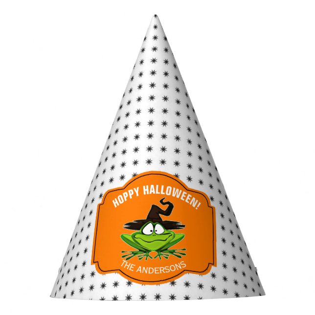 Hoppy Halloween Frog ID221 Party Hat (Front)